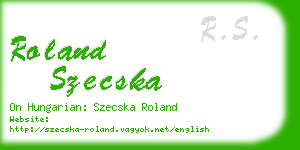 roland szecska business card